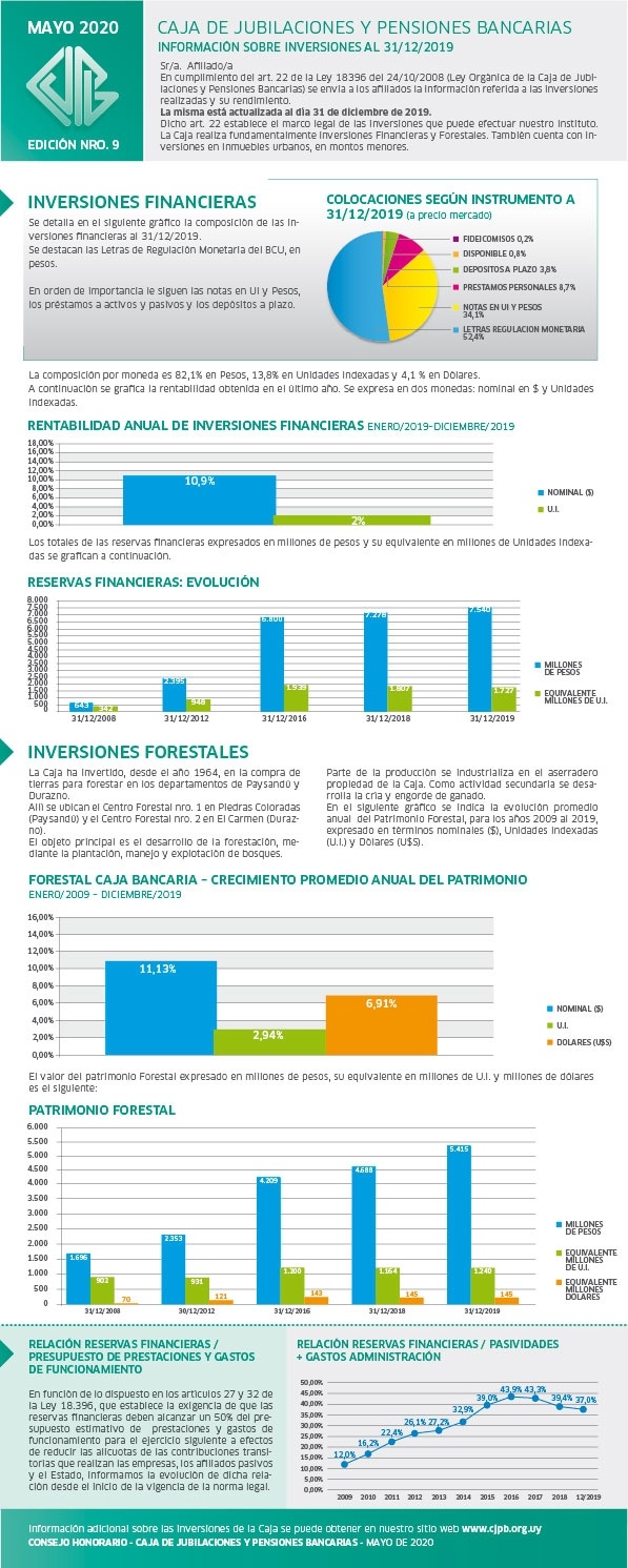 Informe con Gráficas de Inversiones Financieras de la Caja al 31/12/19.