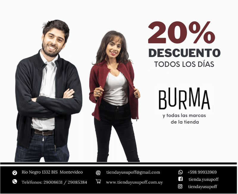 Descripción del convenio: 20% de descuento todos los días en Burma y todas las marcas de la tienda. 